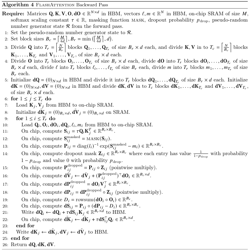 flash attention backward pass