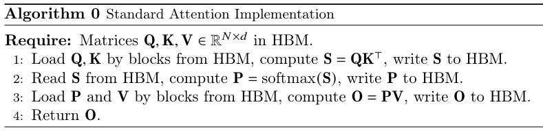 标准 attention 算法流程