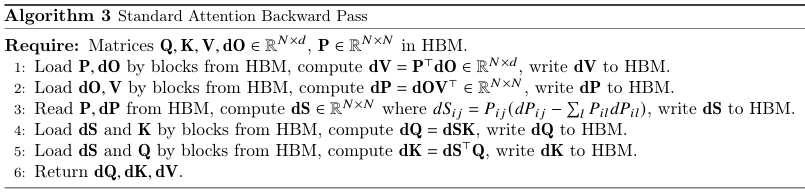 Standard Attention Backward